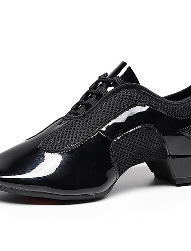  Damen Schuhe für den lateinamerikanischen Tanz Übe das Trainieren von Tanzschuhen Oxford Starke Ferse Helles Schwarz Schwarz Beige Erwachsene Mit Schleife / Leistung / Praxis