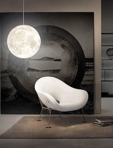  3d الطباعة القمر الثريا الحديثة بسيطة الشمال الإبداعية القمر مصباح مطعم غرفة المعيشة غرفة نوم القمر الثريا
