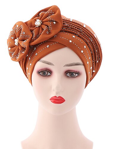  أغطية الرأس خوذة مثل الساتان والحرير العمائم حفل / مساء فضفاض كنتاكي ديربي كوكتيل رويال استكوت النمط العرقي موديل الورد مع تفاصيل لؤلؤ ترتر خوذة أغطية الرأس