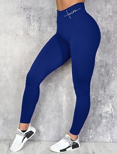  Damen Yogahose Bauchkontrolle Hohe Taille Yoga Fitness Training Strumpfhosen Leggings Unterteile Schwarz Blau Weinrot Herbst Winter Sport Sportkleidung Dehnbar Schlank