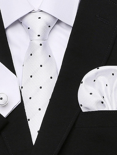  Herren Krawatten Einstecktuch Manschettenknöpfe Sätze Büro Hochzeit Formaler Stil Klassisch Plaid Täglich Veranstaltungen