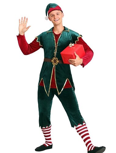  Kerstmanpakken Kerstman Elf Cosplay kostuum Outfits Santa kleren Elfenkostuum Voor heren Kerstmis Speciaal Volwassenen Kerstmis Carnaval Maskerade Kerstmis Kerstcadeaus Festival Top Broeken Riem