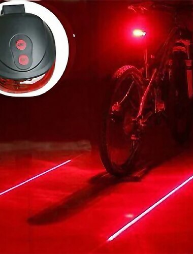  bicicleta ciclismo 7 modos de flash luzes vermelhas à prova d'água com 5 LEDs e 2 feixes de laser - luz traseira da bicicleta luz de advertência de segurança luz traseira da bicicleta luz traseira da bicicleta