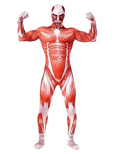  Soldaat / Krijger Eren Yeager Cosplay kostuum Huidskostuum Bodysuits Sekse Spier Eng kostuum Film cosplay for Voor heren Kinderen Volwassenen Carnaval Nieuwjaar