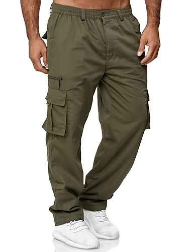  Homens Calças Cargo Calça cargo Calças de combate Bolso Com Zíper Côr Sólida Respirável Secagem Rápida Diário Streetwear Clássico Formal Azul denim Cartão profundo