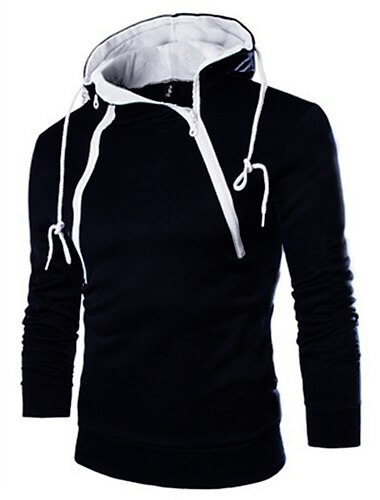  Herren Hoodie Sweatshirt Kapuze Marineblau Armeegrün Burgunderrot Grau Weiß Mit Kapuze Feste Farbe Sport & Natur Casual Winter Bekleidung Kapuzenpullover Sweatshirts Langarm