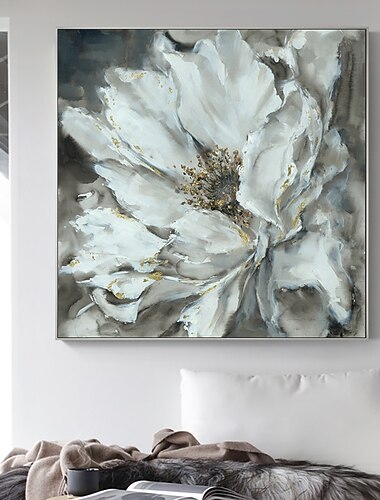  Peinture à l'huile peinte à la main moderne fleurs abstraites mur art maison chambre décoration toile roulée sans cadre non étiré