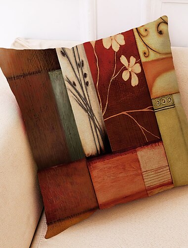  funda de cojín 4pcs suave decorativo cuadrado tiro funda de almohada funda de cojín funda de almohada para sofá dormitorio un lado calidad superior lavable a máquina cojín de lino de imitación para