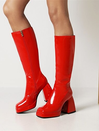  bottes gogo blanches hautes pour femmes avec talons compensés et fermeture à glissière - design rétro élégant pour les fêtes et les tenues décontractées