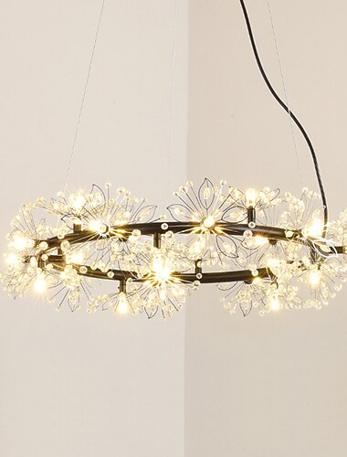  40/60 cm círculo de design pendente de metal leve estilo moderno estilo floral elegante acabamentos pintados galvanizados led estilo nórdico 220-240v