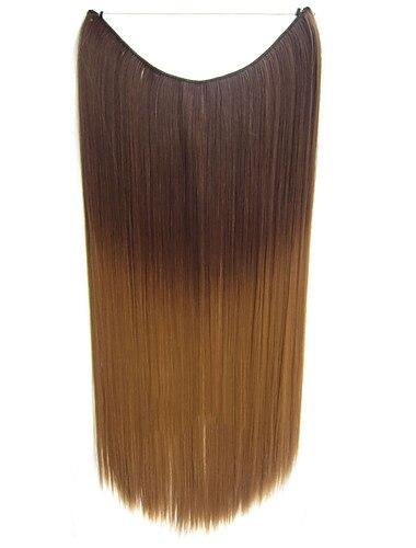  24 Zoll 50 Gramm 100 Gramm synthetische Haarverlängerung allmähliche Farbe braun grau blond String Halo Haarteile Extensions