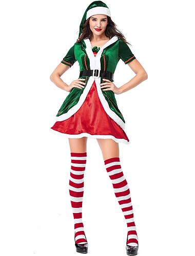  Kerstmanpakken Elf Volwassenen Dames Kerstmis Cosplay Kostuum Kerstmis Kerstmis Makkelijk carnavalskostuum