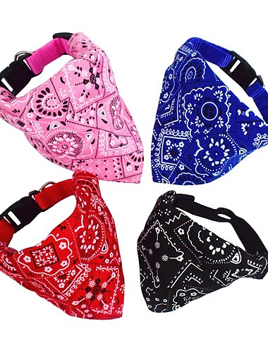  Ajustable estilo hip-hop perro gato pañuelo bufanda collar mascota pañuelo impermeable saliva toalla algodón triángulo toalla decoración para perros