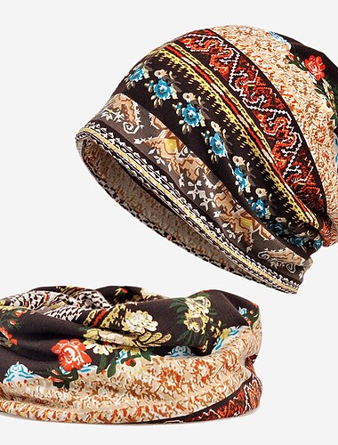 Herren Damen Vintage floral Beanie leichte atmungsaktive Schädelmütze lässig dünne Beanie Baggy Hut für den täglichen Gebrauch lässiger Hip-Hop weicher Lauf Erwachsene Zwergmützen Chemomütze