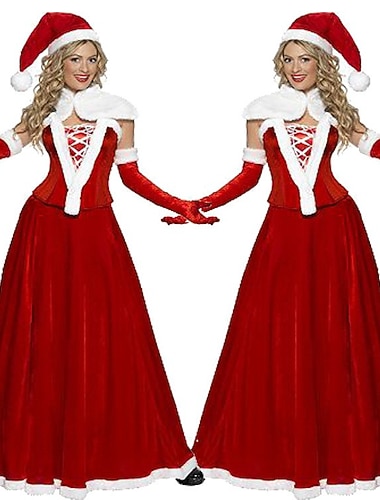  Kerstmanpakken Mrs.Claus Volwassenen Dames Kerstmis Cosplay Kostuum Kerstmis Kerstmis Makkelijk carnavalskostuum