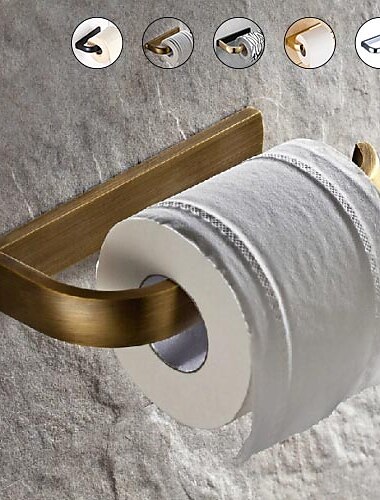  antika mässing toalettrulle pappershållare, handduk ring hängare bad samling set vägg modernt fäste