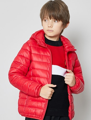  Chlapecké 3D Bez vzoru Kabát Dlouhý rukáv Zima Aktivní Chladný Polyester Děti 3-13 let Sport Běžný