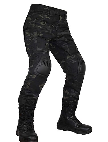  Men's Camouflage Hunting Pants Tactical Pants with Knee Pads Ripstop Windproof Breathable Multi-Pockets Winter Autumn Camo Cotton Bottoms for Hunting Military Training Jungle Python Desert Python CP