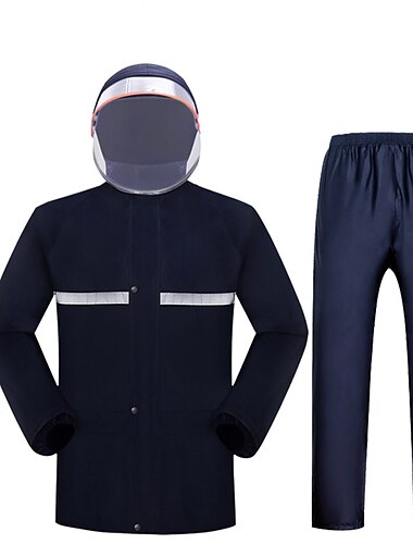  Regenmantel Damen Regenanzug (Jacke&amp; Hosenanzug) wasserdichte Regenbekleidung Herren Regenmantel mit Kapuze zum Wandern Camping Fahrrad Fahrrad Motorrad (Größe: L)