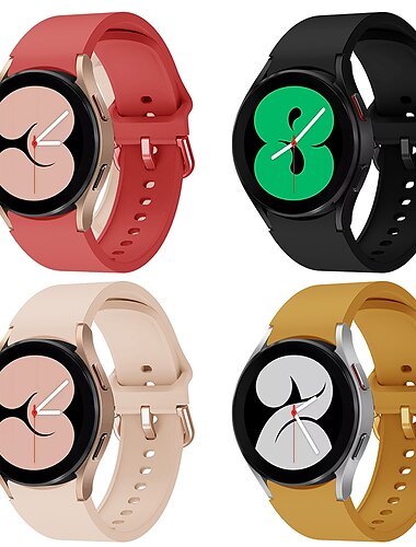  4 csomag Óraszíj mert Samsung Galaxy Watch 5 Pro 45mm Watch 5 40/44mm Watch 4 Classic 42/46mm Watch 4 40/44mm Szilikon Csere Szíj Elasztikus Légáteresztő Sportszíj Karszalag