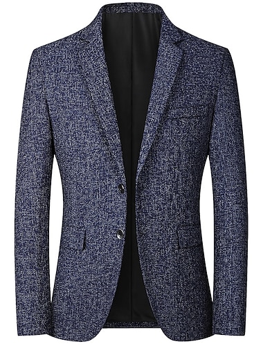  giacca casual da festa da uomo vestibilità regolare vestibilità regolare tinta unita nero blu navy grigio 2024