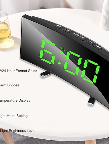  T39 Eye Protection Green Red White Digital Alarm Clock Dimmabl Table Clock LED Screen Alarm Electronic Clocks For Home Decor LED Desk Clock Temperature display