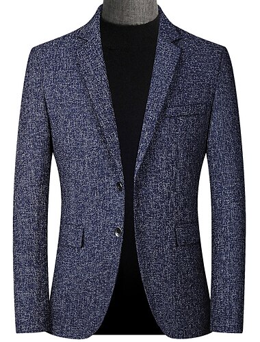  Herren Wintermantel Wollmantel Mantel Kurzermantel Blazer Sakko Formal Freizeitskleidung Herbst Winter Terylen warm Draussen Oberbekleidung Bekleidung Modisch Moderne zeitgenössische Plaid Tasche