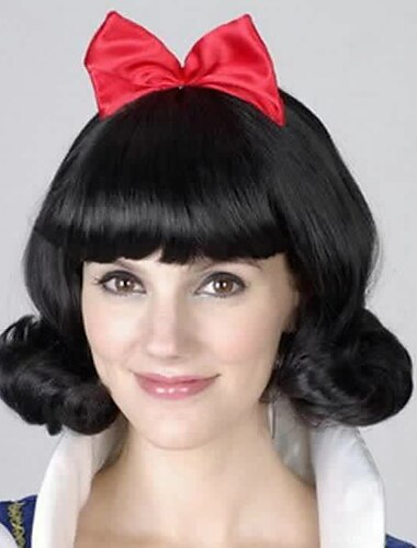  合成ウィッグ ゆるいカール すっきりとした前髪ウィッグ ロング ブラック 合成毛 女性用 ソフト パーティー 持ち運びに便利 ブラック ハロウィン ウィッグ