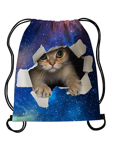  Galaxy Cat-ryggsäck för barn – 3D-djurdesign med rymdtema för pojkar, flickor eller dagligt äventyrsbruk