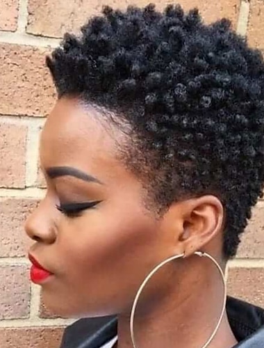  pelucas negras para mujer peluca sintética afro peluca rizada pelo sintético negro corto para mujer