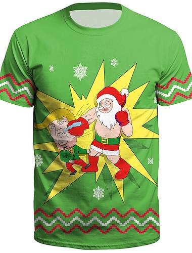  Druk 3D Biskup Koszulkowy Brzydka świąteczna koszulka Święty Mikołaj Graficzny Zabawny na Dla par Męskie Damskie Dla dorosłych Druk 3D  Do