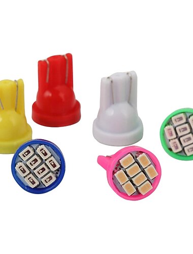  10ks 0,8w led žárovka 100lm t10 8 led korálků smd 2835 pro SPZ kopule mapové světlo 12v