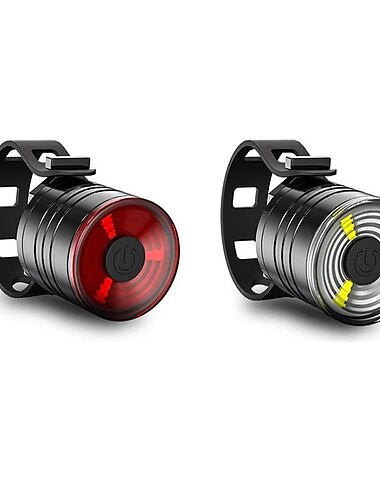  LED פנסי אופניים אור LED פנס אחורי לאופניים אורות בטיחות LED אופנייים רכיבת אופניים עמיד במים מקצועי מתכוונן סוללה כפתור 400 lm כפתור לבן טבעי אדום / סגסוגת אלומיניום