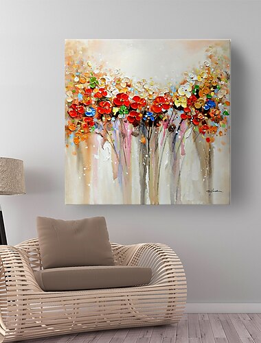  Peinture à l'huile florale toile art mural décoration fleur colorée nature morte pour la décoration intérieure roulé sans cadre peinture non étirée