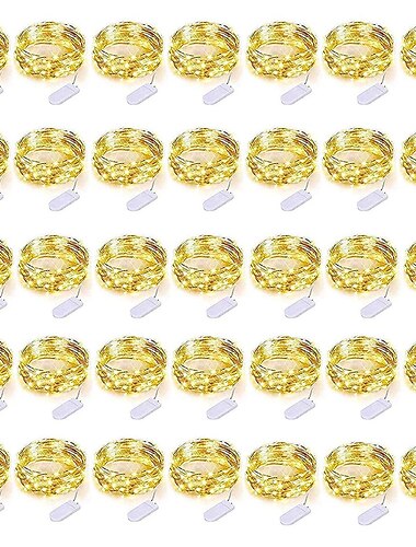  100 pack fairy kerstverlichting batterij-aangedreven 7ft 20 led waterdichte mini firefly lichtslingers met flexibele zilveren draad voor bruiloft centerpieces mason jar craft kerst slingers party