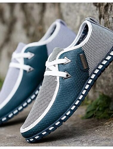  menns svarte og hvite vevde slip-on fritidssko for komfort og stil