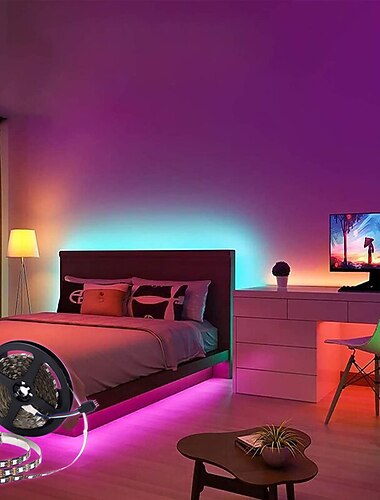  LED λωρίδα λωρίδας με τηλεχειριστήριο rgb εύκαμπτο φως λωρίδας πολύχρωμο για επιτραπέζια διακόσμηση οθόνης φωτισμό φόντου τηλεόρασης