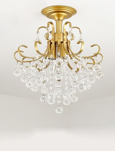 33 cm unikt design loftslampe led krystal klassiske lysekroner malede finish vintage country 220-240v