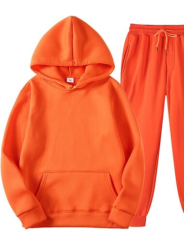  Damen Basic Hoodie Sweatshirt Kapuze Trainingsanzug Hosen-Sets Jogginghose Trainingshose Jogginghose Jogger Langarm Mit Kapuze Feste Farbe Kordelzug Valentinstag Sports Outdoor Casual Schwarz Gelb