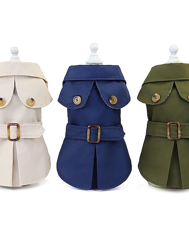  hund trenchcoat, vindtät parkajacka eleganta hundkläder i brittisk stil för små hundkatter (2-18lb) chihuahuas pomeranian maltese