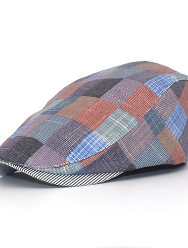  Hombre Sombrero Sombrero de la boina Comodidad Templado Transpirable Exterior Calle Diario Estampado Geométrico Plaid
