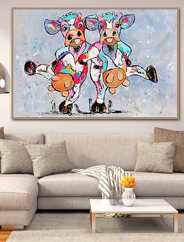  pintura al óleo hecha a mano pintado a mano arte de la pared mintura moderno abstracto animales vaca imagen para la decoración del hogar decoración lienzo enrollado sin marco sin estirar
