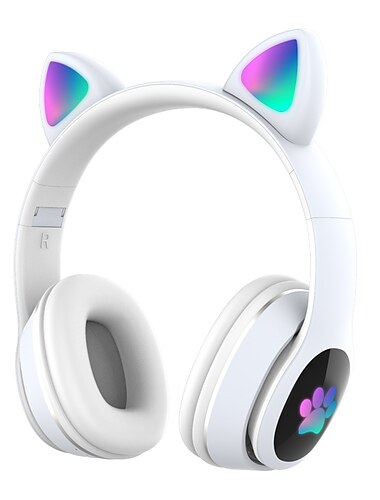  L400 LED Flits Schattige Kattenoren Hoofdtelefoon Met Microfoon Bluetooth Oordop Over-Ear Draadloze Muziek Gaming Speler Over-Ear Draadloze Headset Valentijnsdag Cadeau