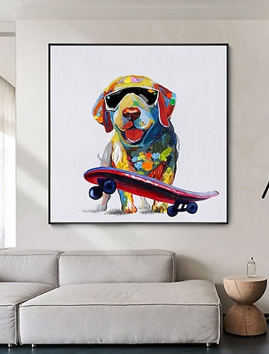  pintura al óleo hecha a mano pintado a mano arte de la pared mintura moderno abstracto animal perro imágenes para la decoración del hogar decoración lienzo enrollado sin marco sin estirar