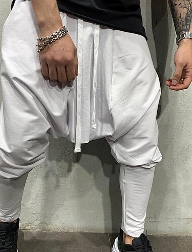  Herren Haremshosen Jogginghose Jogger Hose Hosen Freizeithose Kordelzug Elastische Taille Ausgebeult Feste Farbe Atmungsaktiv Leichtgewichtig In voller Länge Casual Täglich Strassenmode Brautkleider