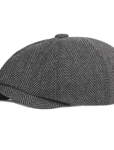  Męskie Beret Kapelusz gazeciarza Tweedowa czapka Khaki Jasnoszary Bawełna Moda miejska Elegancki Moda z lat dwudziestych Na zewnątrz Codzienny Wyjściowe Wzory graficzne Ciepłe