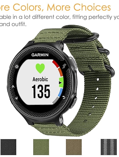  Pulseiras de Relógio para Garmin Forerunner 220/230/235/620/630/735XT Approach S20 / S6 / S5 Náilon Substituição Alça com ferramenta de remoção Ajustável Respirável Pulseira Esportiva Pulseira