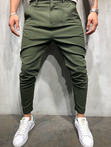  Herren Haremshosen Hose Hosen Jogginghosen Ausgebeult Glatt Atmungsaktiv Leichtgewichtig In voller Länge Casual Täglich Baumwolle Hip-Hop Smart Casual Armeegrün Schwarz Mikro-elastisch