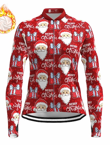  Maillot de ciclismo para mujer, manga larga, top de invierno para bicicleta con 3 bolsillos traseros, navidad fea, divertido, navidad, bicicleta de montaña, mtb, bicicleta de carretera, ciclismo,