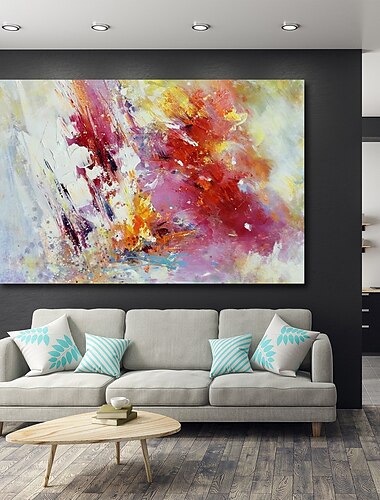  壁アートキャンバスプリント絵画アートワーク画像抽象ナイフpaintingred海景家の装飾装飾ロールキャンバスフレームなしフレームなしストレッチなし